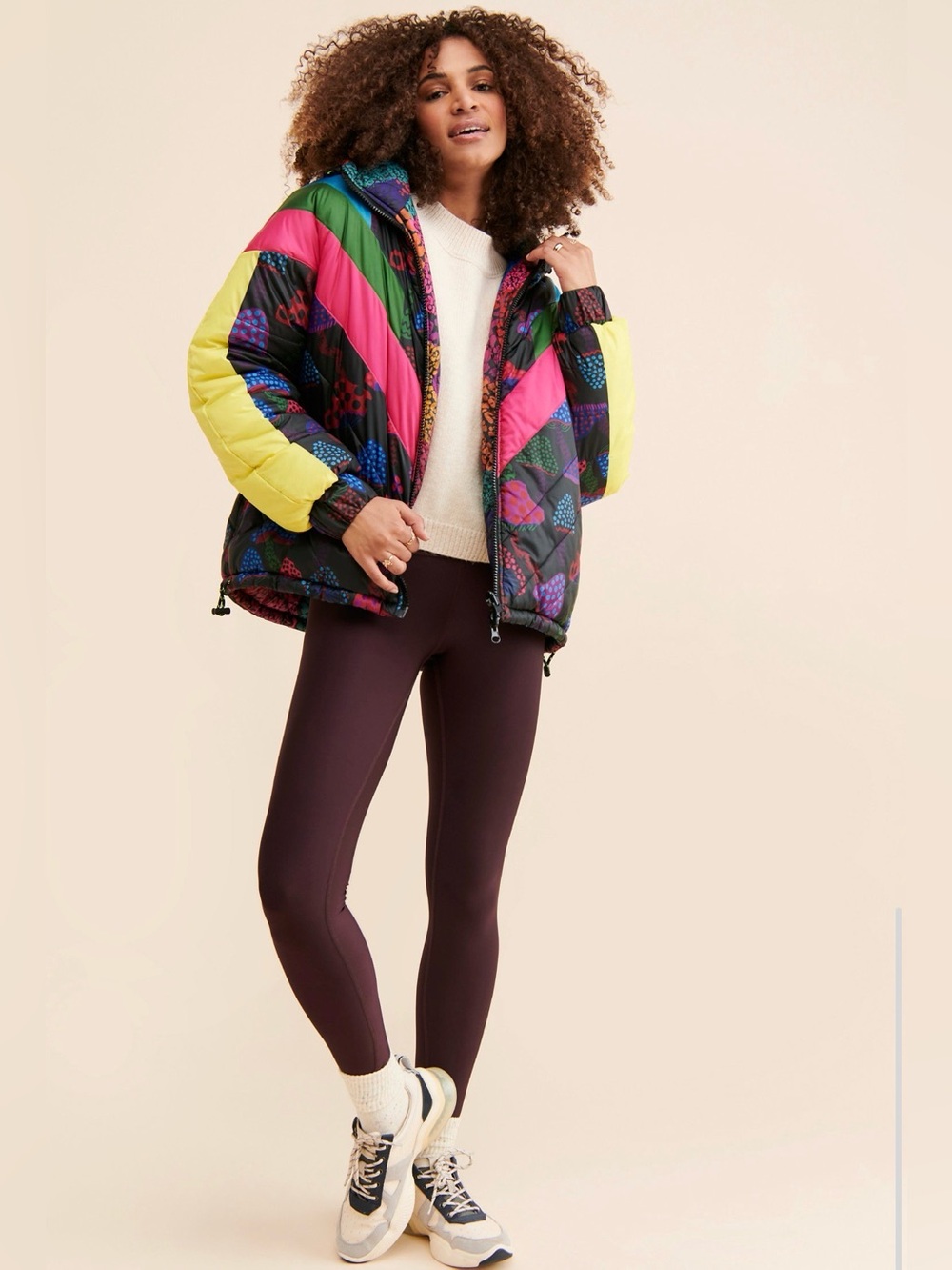 FARM Rio Colorblock Puffer Jacket reversible Coat - Picture 4 of 6